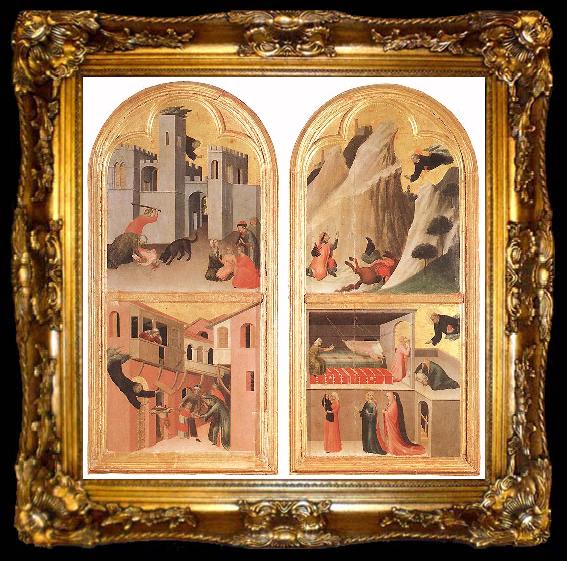 framed  Simone Martini Blessed Agostino Novello Altarpiece, ta009-2